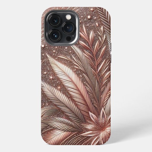 Moderne Rose mit Gold und Blumen7 iPhone Hülle (Rückseite)