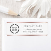 Moderne Rose mit goldenem Grenz-Logo Rücksendeadre (Insitu)