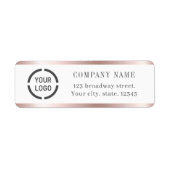 Moderne Rose mit goldenem Grenz-Logo Rücksendeadre (Vorne)