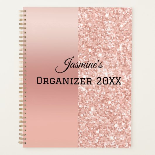 Moderne Rose mit Personalisiertem Namen Planer (Vorderseite)