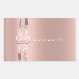 Moderne Rose mit rosafarbenem Spark Instagra Rechteckiger Aufkleber