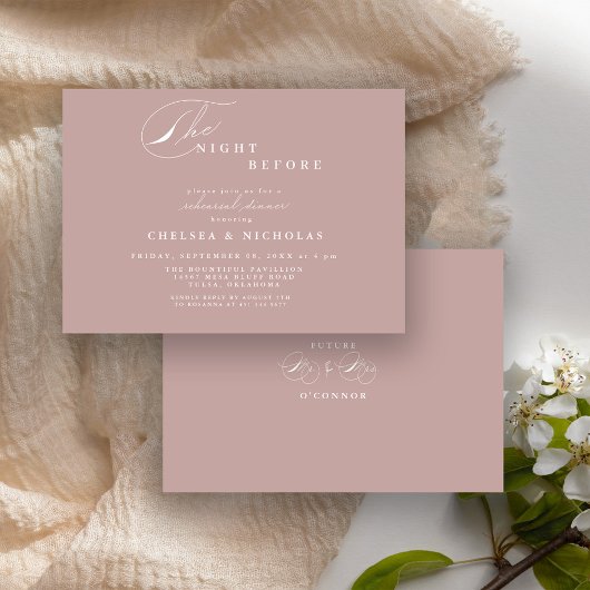 Moderne Rose Night Before Probe Dinner Einladung