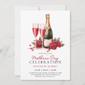 Moderne Rose Party der Mutter Champagner Einladung (Vorderseite)