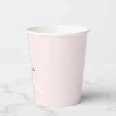 Moderne Rosé Personal Monogramm Name - Pappbecher (Links)