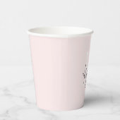 Moderne Rosé Personal Monogramm Name - Pappbecher (Rechts)