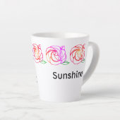 Moderne Rose Personalisierte Latte-Tasse Milchtasse (Rechte Ecke)