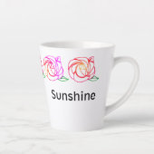 Moderne Rose Personalisierte Latte-Tasse Milchtasse (Rechts)