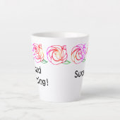 Moderne Rose Personalisierte Latte-Tasse Milchtasse (Vorderseite)