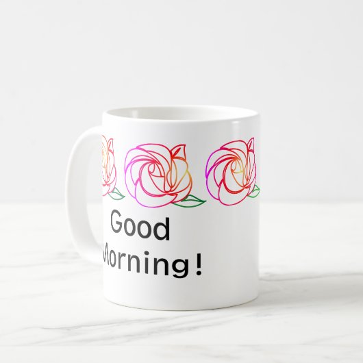 Moderne Rose personalisierte Umarmung Kaffeetasse (Vorderseite Links)