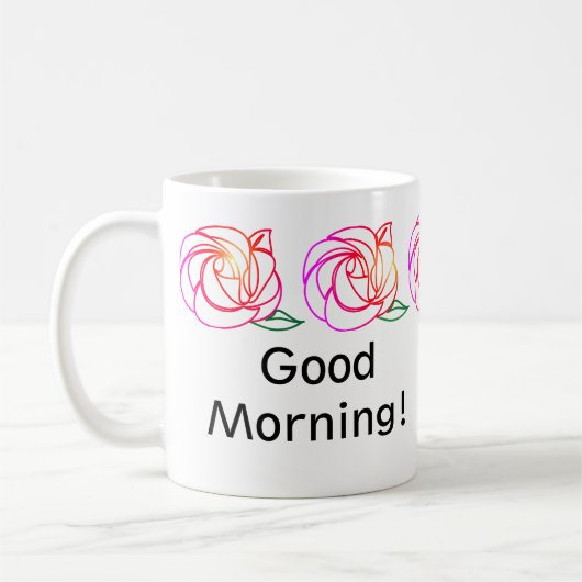 Moderne Rose personalisierte Umarmung Kaffeetasse (Links)