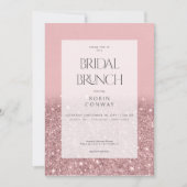 Moderne Rose Pink Glam Glitzer Bridal Brunch Einladung (Vorderseite)