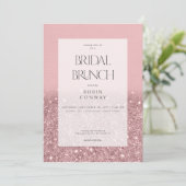 Moderne Rose Pink Glam Glitzer Bridal Brunch Einladung (Stehend Vorderseite)