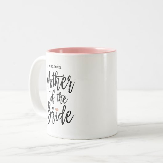 Moderne Rose Pinselschrift Herzenslust Zweifarbige Tasse (Vorderseite Links)