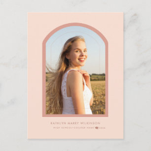 Moderne Rose Rosa Arch Einfaches Foto Abschluss Einladungspostkarte