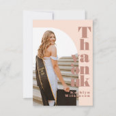 Moderne Rose Rosa Arch Foto GRAD Vielen Dank Einladung (Vorderseite)