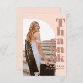 Moderne Rose Rosa Arch Foto GRAD Vielen Dank Einladung (Vorne/Hinten)