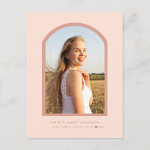 Moderne Rose Rosa Arche Minimalistisches Foto Absc Ankündigungspostkarte