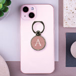 Moderne Rose rosa, benutzerdefinierter Skriptname  Handy Ring<br><div class="desc">Mit unserem modernen und stilvollen Rose-Rosa-Hintergrund mit personalisiertem Skriptnamen und weißem Monogramm verleihen Sie Ihrem Handy ein stilvolles und personalisiertes Aussehen.</div>