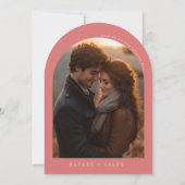 Moderne Rose Rosa Foto Hochzeit Einladung (Rückseite)