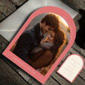 Moderne Rose Rosa Foto Hochzeit Einladung