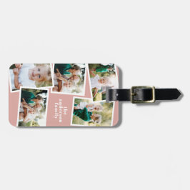Moderne Rose Rosa Multi-Foto Familiengeschenk Gepäckanhänger