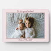 Moderne Rose Rosa Personalisierter Name Foto Plaqu Fotoplatte (Vorderseite)