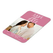 Moderne Rose Rosa Save the Date Hochzeitsstift Fot Magnet (Linke Seite)