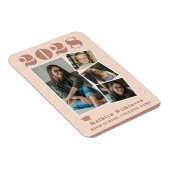 Moderne Rose Rosa Script Collage Abschluss 4 Foto Magnet (Rechte Seite)