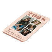 Moderne Rose Rosa Script Collage Abschluss 4 Foto Magnet (Linke Seite)