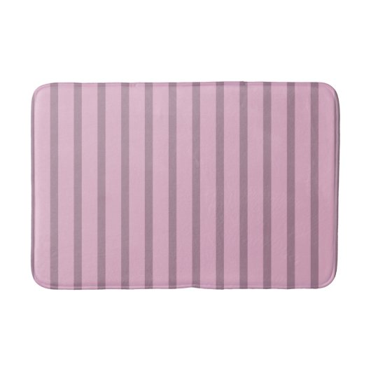Moderne Rose Rosa und Mauve Streifen Badematte (Vorderseite)