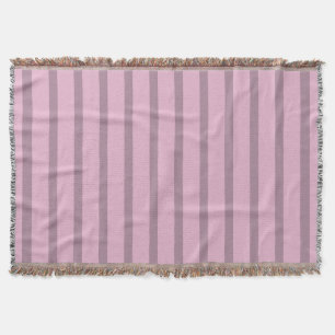 Moderne Rose Rosa und Mauve Streifen Decke
