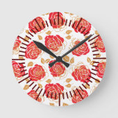 Moderne Rose Runde Wanduhr (Vorderseite)