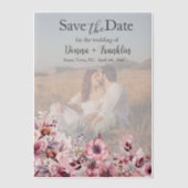 Moderne Rose Save the Date Pergament Einladungen (Vorderseite)
