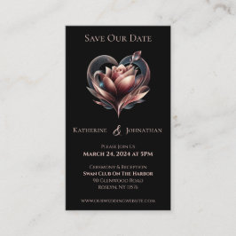 Moderne Rose Save the Date Visitenkarte