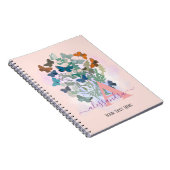 Moderne Rose-Schmetterling-Monogramm-Dankbarkeit Notizblock (Rechte Seite)