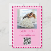 Moderne Rosé-Schrägstrich-QR-Code-Foto-Hochzeit Einladung (Rückseite)