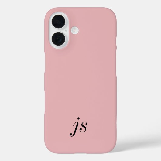 Moderne Rosé Schwarz Monogramm Name Case-Mate iPhone Hülle (Rückseite)