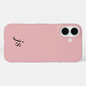 Moderne Rosé Schwarz Monogramm Name Case-Mate iPhone Hülle (Rückseite (Horizontal))