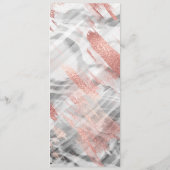 Moderne Rose Schwarz-weiße Pinselstriche Menükarte (Rückseite)