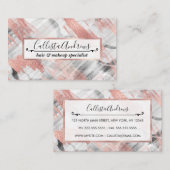 Moderne Rose Schwarz-weiße Pinselstriche Visitenkarte (Vorne/Hinten)