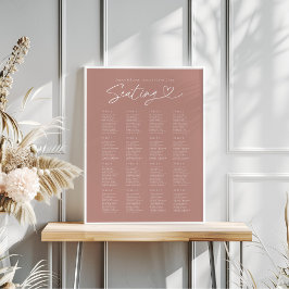 Moderne Rose Script Hochzeitskizze Poster