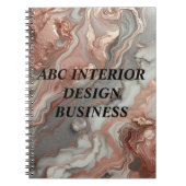 Moderne Rose Silbermarmor Textur Typografie Notizblock (Vorderseite)