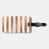 Moderne Rose - Streifen aus Gold Gepäckanhänger (Rückseite horizontal)