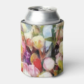 Moderne Rose Tulips Bouquet: Abstrakte Ölmalerei Dosenkühler (Kanne Vorderseite)