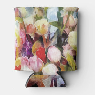 Moderne Rose Tulips Bouquet: Abstrakte Ölmalerei Dosenkühler