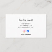 Moderne Rose Typografie Hair Salon Business Card Visitenkarte (Rückseite)