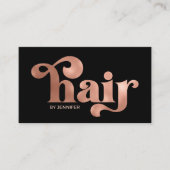 Moderne Rose Typografie Hair Salon Business Card Visitenkarte (Vorderseite)