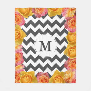 Moderne Rose und Chevrons - Urschrift Fleecedecke