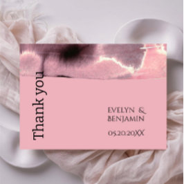 Moderne Rose und Schwarz Dankeskarte