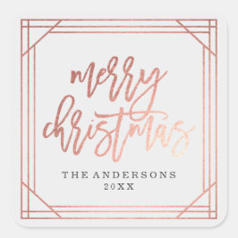 Moderne Rose | Urlaub Quadratischer Aufkleber